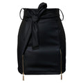 Elegant Bandage PU Leather Wrap Skirt