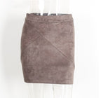 Women's Leather Suede Pencil Skirt Bodycon Short Skirts