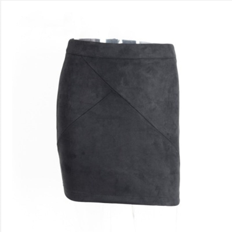 Women's Leather Suede Pencil Skirt Bodycon Short Skirts
