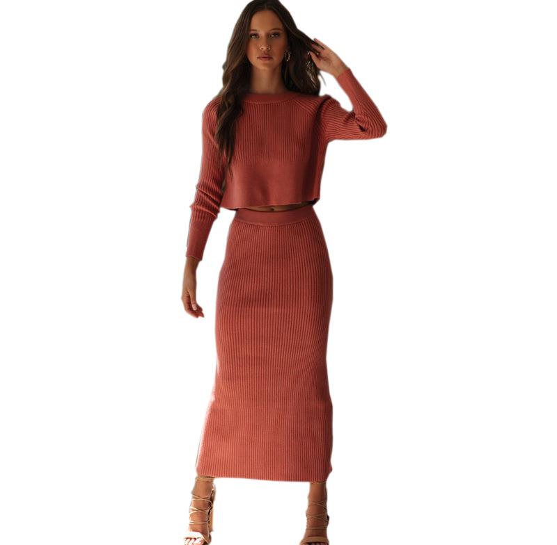 Strickmode-Pulloverkleid geteilte Röcke