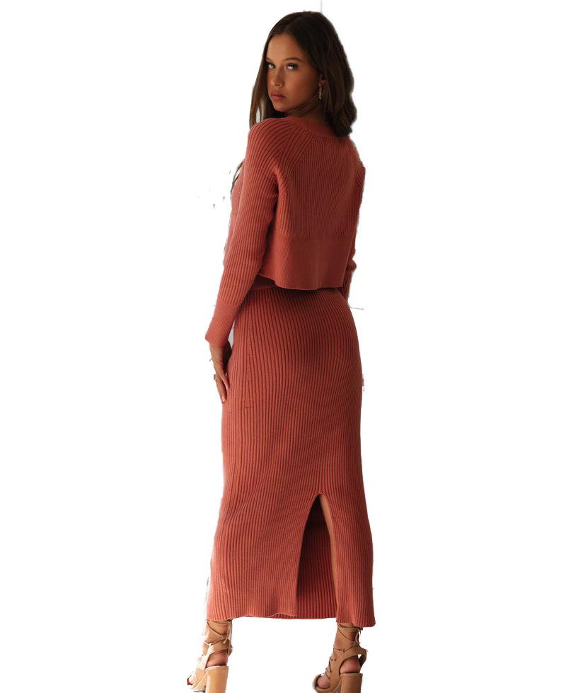Strickmode-Pulloverkleid geteilte Röcke