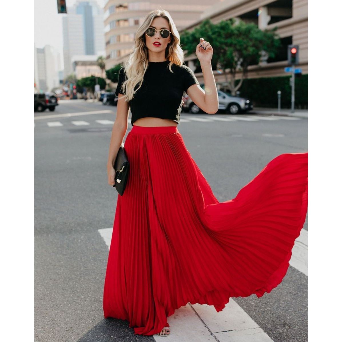 Women's Fashion Casual Skirt, Girls' High-Waist Long Skirts